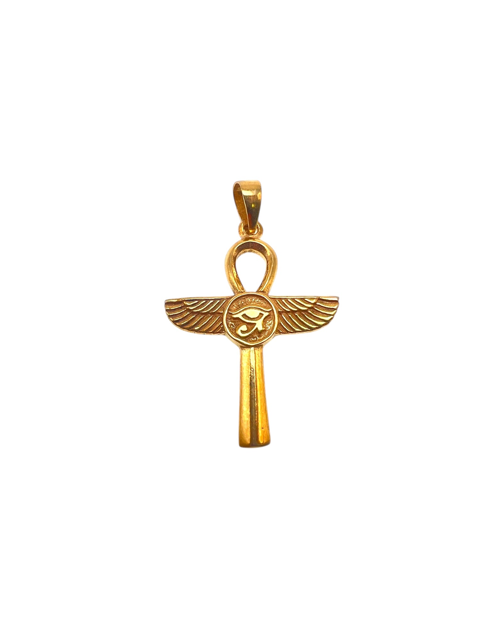 Ankh with Wings and the Eye of Ra Pendant